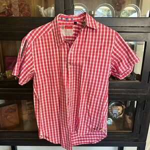 Robert Graham Red and White Checkered Shirt